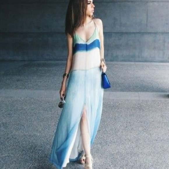 knee length dresses for ladies Zara Sun Kissed Tie Dye Halter Maxi Dress  Continuiti